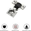 Ravinte 50 Pack 25 Pair 1/2 inch Overlay Cabinet Hinges Soft Close Hidden Door Hinge for Kitchen Cabinet Hinges Stainless Steel Adjustable Hinges Satin Nickel Cabinet Hardware