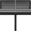 16 Inch Queen Size Bed Frame - No Box Spring Needed Heavy Duty Black Metal Platform Mattress Foundation, Non-Slip Noise Free Easy Assembly Steel Slats Bedframes with Cleance Storage