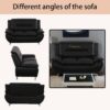A Ainehome Sectional Sofa Sets, Living Room Furniture Sets Modern Faux Leather Sofa Couch 5-Seat Sofa for Living Room(A-Black, Sofa+Loveseat)
