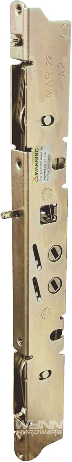 Amesbury Truth Dual Point 9-15/16" Mortise Lock (No FacePlate) with Anti-Slam Pin for Sliding Patio Glass Door Locking Mechanism Replacement | Fix and Repair Door Hardware Lock Set - Alloy Steel