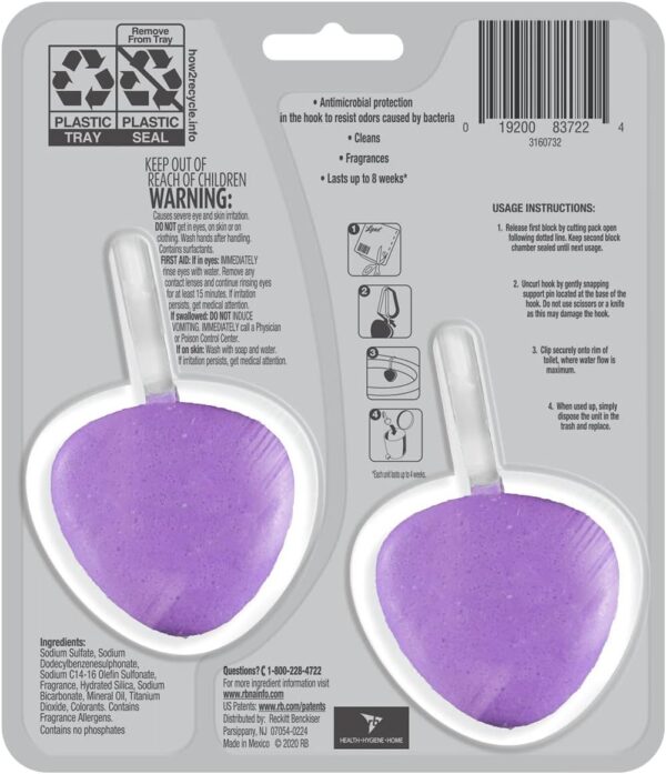 Lysol Automatic in-The-Bowl Toilet Cleaner, Cleans and Freshens Toilet Bowl, Lavender Fields Scent, 2ct