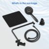 Alesco 10" Shower Heads with Handheld Spray Combo, 12" Extend Shower Arm with 3-Way Diverter Valve, 7-Setting Handheld Spray and High-Pressure Showerhead, Dual Showerheads Set, Matte Black