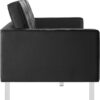 Modway EEI-3385-SLV-BLK Loft Tufted Button Faux Leather Upholstered Sofa in Silver Black