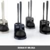 MR.SIGA Toilet Plunger and Bowl Brush Combo for Bathroom Cleaning, Black, 2 Sets