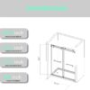 Brushed Nickel Frameless Double Sliding Shower Door 56-60'' W x 62'' H,Glass Door for Bathtub with 3/8" (10mm) Clear SGCC Tempered Glass,Stainless Steel Hardware