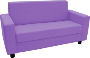 Factory Direct Partners SoftScape Inspired Playtime Classic Reading Sofa, Children's Commercial-Grade Upholstered Furniture for Home, Daycare, Preschool, Library; Comfy Modern Design - Lavender