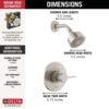 Delta Faucet Modern Brushed Nickel Shower Trim Kit, Shower Faucet with Single-Spray Touch-Clean Brushed Nickel Shower Head, Stainless T14259-SS-PP (Valve Not Included)