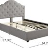 Merax Queen Platform Bed Frame with Headboard, Upholstered Wood Bed Frame, No Box Spring Needed,
