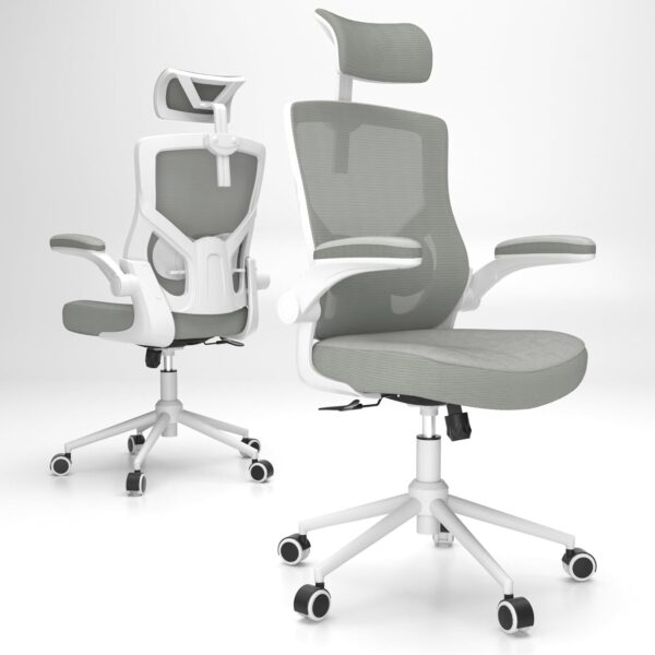 Home Office Chair, Ergonomic Comfy Desk Chair, High Back Computer Chair- Adjustable Headrest with Flip-Up Arms, Lumbar Support, Swivel Executive Task Chair (Modern, Star Dust)
