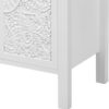 47.2'' Retro TV Stand for TVs up to 43 Inches, Entertainment Center Media Console Cabinet with 3 Spacious Cabinets, Glass Cabinet Doors and Anti-tip Device for Living Room, White
