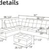 L Shaped Sectional Couches for Living Room, Modern Modular Sectional Sofa with Ottoman Storage, Comfy L Shaped Couch with Chaise for Bedroom Apartment Furniture, Gray