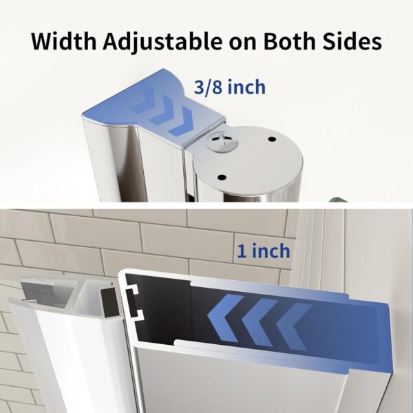 34-35.4" W x 72" H Frameless Pivot Shower Door, 1/4" (6mm) Clear SGCC Tempered Glass Shower Door, Pivot Swing Shower Glass Door in Chrome Finish, Reversible Installation