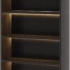 Tribesigns Tall Bookcase Black Bookshelf, 70.8” Large Bookcases Organizer with LED Lights, Heavy Duty Free-Standing Library Bookshelf with 5-Tier Storage Shelves for Living Room, Bedroom (Black)