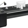 Tribesigns L-Shaped Executive Desk, 78" Modern Office Desk with Drawers and Lateral File Cabinet, Large Computer Table with Storage Shelves, Workstation for Home Office (Grey + Black)