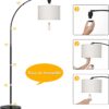 Black Arc Floor Lamps for Living Room,Modern Standing Lamp with Adjustable Drum Lampshade Tall Pole Lamp with Foot Switch Over Couch Arched Floor Light for Reading Bedroom 8W LED Bulb Included