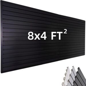618eqZI36bL._AC_SL1500_.jpg Slat Wall Paneling Garage Wall Organizer, Black Slatwall Panels 4x8 ft Garage Tool Organizer Wall Mount Garage Slat Wall Storage Systems, Slat Board PVC Wall Panels Garage Storage Organization Product