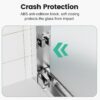 56-60" W x 70" H Semi-Frameless Double Sliding Shower Door, Glass Shower Door with Water Seal Strips and Anti-Collision Protection, 1/4" (6mm) Thick SGCC Tempered Glass, Adjustable Width, Chrome