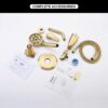 Tub Shower Faucet Combo, Brushed Gold Shower System 10 Patterns Handheld Shower Head with Tub Spout, Shower Trim Kit with Shower Head & Brass Valve