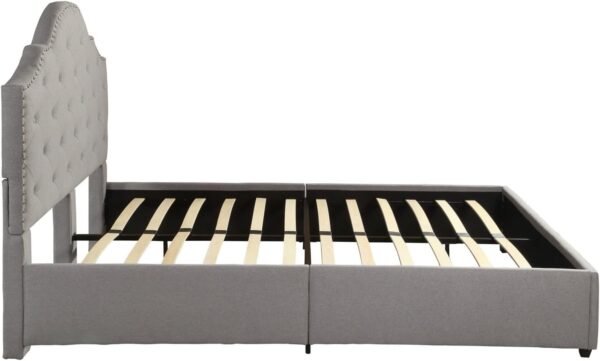 Merax Queen Platform Bed Frame with Headboard, Upholstered Wood Bed Frame, No Box Spring Needed,