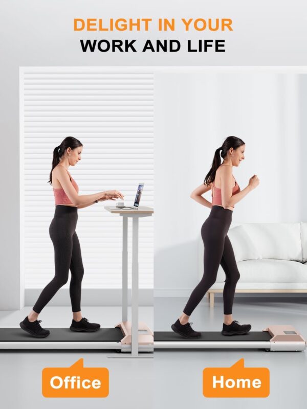 Walking Pad, Under Desk Treadmill, Mini Portable Treadmill with App and Remote Control, 2.2 HP Quiet Walking Jogging Machine for Office Home Use, 250 Lbs Capacity