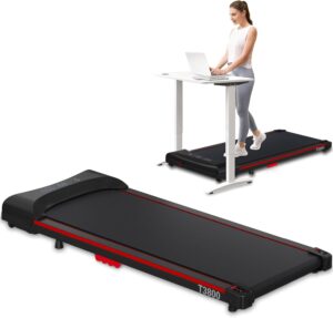 Walking Pad Treadmill, Under Desk Treadmill for Home Office, 2.5 HP Compact Portable Mini Treadmills Save Space, 2 in 1 Small Walking Pad LED Display, 265 lb Capacity
