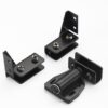 Stainless Steel Glass Door Hinge Double Head Magnetic Catch Closures with ABS Clamp Set for 5-7mm Glass Doors (1, Black)