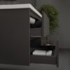 24 Inch Bathroom Vanity with Sink, Floating Vanity with 2 Drawers, Wall Mounted Modern Cabinet with Faucet, Pop-up Drain, P-Trap, Grey