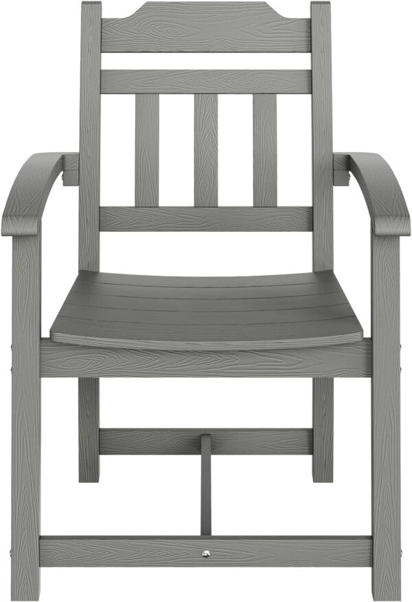 VEVOR Outdoor HIPS Patio Dining Set, 5 Pieces Patio Table and Chairs Set, All Weather Garden Square Furniture Table Sets, Patio Conversation Set, for Lawn, Deck, Backyard, Poolside, Light Gray