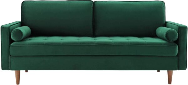 Modway EEI-3764-GRN Valour Performance Velvet Sofa, Green
