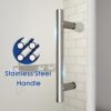 34-35.4" W x 72" H Frameless Pivot Shower Door, 1/4" (6mm) Clear SGCC Tempered Glass Shower Door, Pivot Swing Shower Glass Door in Chrome Finish, Reversible Installation