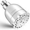 High Pressure Boosting Shower Head, ALOHOME 6 Powerful Spray Settings - Perfect for Low Water Pressure Homes, 3.6" Luxury Modern Chrome Finished Shower Head with 360° Adjustable Brass Ball Joint
