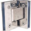 Set of 2 Frameless Glass Door Hinges, Stainless Steel, Polished, Modern Style, Suitable for 6-12mm Glass, 60-80cm Width, 90 Open/Close