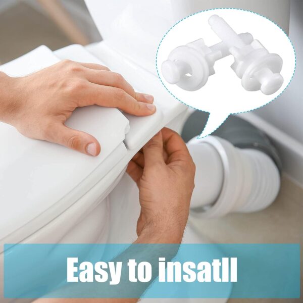 Jetec 2 Pieces Toilet Seat Screws Replacement Kit Plastic Bolts with Plastic Nuts and Washers Parts Kit for Fixing The Top Toilet Seat, White