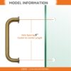 CKB 8" Shower Door Handle, Shower Glass Door Pull Back to Back Handle Compatible with 1/4" to 1/2" Thickness Glass for Frameless Shower Doors, Gold Plated with 304 Stainless Steel