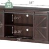 YESHOMY TV Stand for Televisions up to 65 Inchs, with Sliding Barn Doors and Storage Cabinets, Console Table and Media Furniture for Living Room, 58 Inch, Espresso