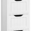 Yaheetech Bathroom Floor Cabinet, Wooden Side Storage Organizer, 4 Drawers Free-Standing Cabinet for Bathroom/Hallway/Living Room, White
