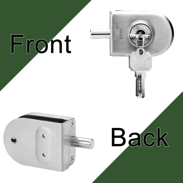 Fits on 1/2" Glass 0.39" -0.47"Glass Door Lock Stainless Steel Glass Door Lock Floor Latch Lock Bolt Ground Lock for Bathroom Toilet Shop Glass Doors (102-D)