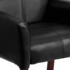 Flash Furniture Taylor LeatherSoft Upholstered Executive Side Reception Chair, Lobby Chair with Cushions and Padded Arms, Black
