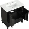 Linique 30" Modern Bathroom Vanity with Sink Combo Set, Solid Wood Frame Multi-Functional Bathroom Storage Cabinet with 2 Soft Closing Doors and a Drawer, Adjustable Shelf, Black