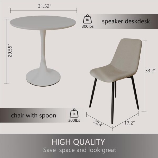 Round Kitchen Table and Chairs Set, Dining Room Round Table Set for 4, Modern 31.5'' Dining Table Set, 5 Piece Round Dining Table Set for Dining Room & Coffee Shop & Small Spaces