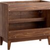 ROOMTEC 36" Bathroom Vanity, Mid-Century Freestanding Bathroom Cabinet Vanity with Storage, Particleboard Frame with Wood Grain Laminate, Walnut (Sink Basin Not Included)