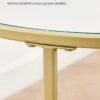 VASAGLE Round Side Table, Glass End Table with Metal Frame, Gold Coffee Table with Modern Style, for Living Room, Balcony, Bedroom, Gold Color