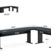 Tribesigns 83" L-Shaped Executive Desk, Large Office Desk with 3-Drawer Mobile File Cabinet, Industrial Computer Desk with Storage Drawers, Business Furniture Table Workstation for Home Office (Black)