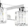 Aipsun Crystal Vanity Light Fixtures Modern Vanity Light for Bathroom Crystal Bathroom Lighting Fixture Wall Light Over Mirror 3 Lights(Not Include Bulb)