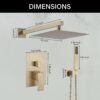 61F11JSirqL._AC_SL1500_.jpg BWE Shower Faucet Brushed Gold 12 Inch Square Bathroom Luxury Rain Mixer Shower Combo Set 2-Functions Wall Mounted Rainfall Shower Head System Rough-in Valve Body and Trim Included