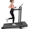 DeerRun 3 in 1 Folding Treadmills for Home, 3.0HP Powerful and Quiet Under Desk Treadmill, 300 lbs Capacity Foldable Walking Pad Treadmill with Remote Control and Space Saving, Free Installation