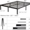 Queen Size Bed Frame with Steel Slats Support, Sturdy and Durable, No Box Spring Needed, 16 Inch High 3500lbs Heavy Duty Metal Platform Frames with Storage, Noise-Free, Black