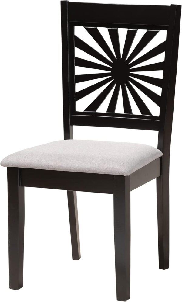 Baxton Studio Olympia Dining Set, 5-Piece, Grey/Espresso Brown