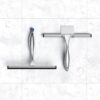 Shower Squeegee for Glass Door 12-Inch Stainless Steel Bathroom Squeegee Window Wiper, 100% Streak-Free, Includes Shower Door Hook and Adhesive Hook, for Window Mirror Tiles Car All-Purpose Squeegee