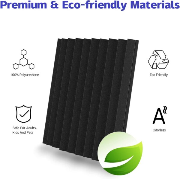 12 Pack Acoustic Panels, 12"X 12"X1" Sound Proof Foam Panels, High Density Soundproof Wall Panels for Home Studio, Acoustic Foam Wedges Absorbing Noise (Black)